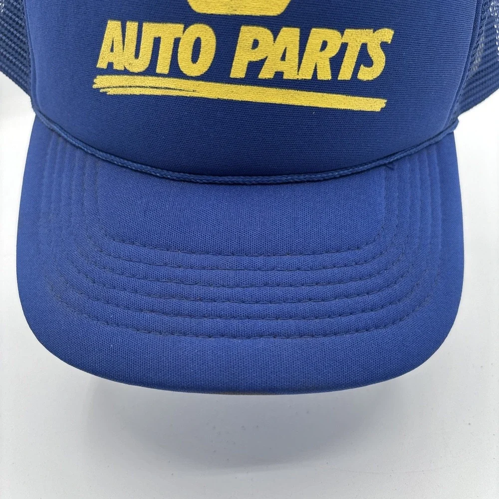 Vintage Napa‎ Auto Parts Mesh Trucker Snapback Hat Cap Logo Blue 1980s 90s